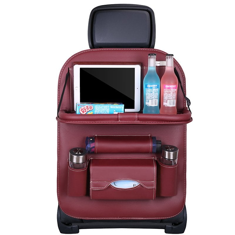 Caro Back Seat Organizer | Waterproof Leather, Foldable Table 14