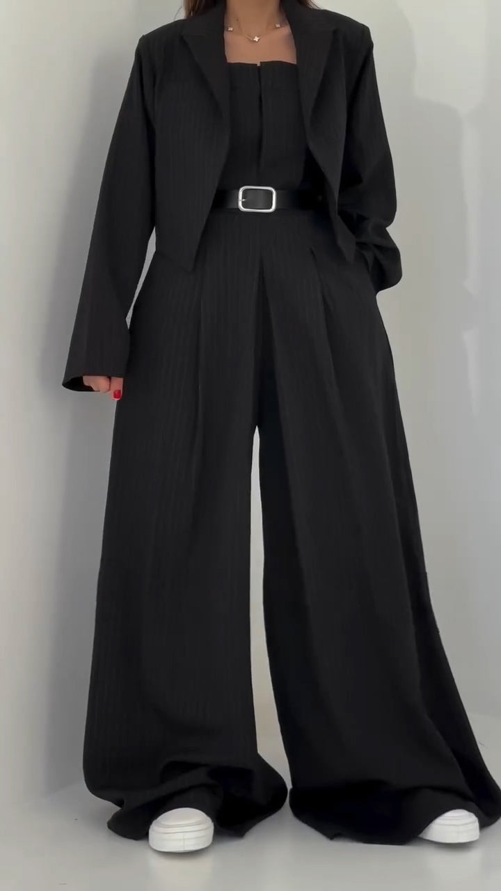 Mira Jumpsuit with Jacket Set | Structured Blazer, Wide-Leg Trousers 7