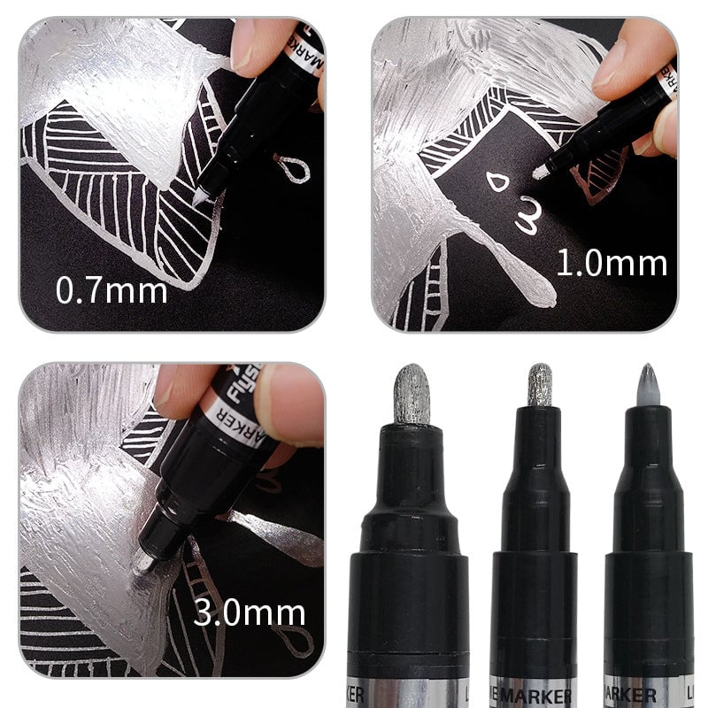 Mira Metallic Marker Pen | High-Gloss Reflective Ink, Multi-Surface Use 5