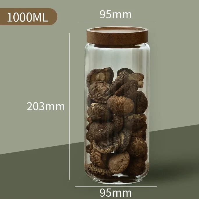 Pura Seal Canister | Airtight Glass with Wooden Lid 12