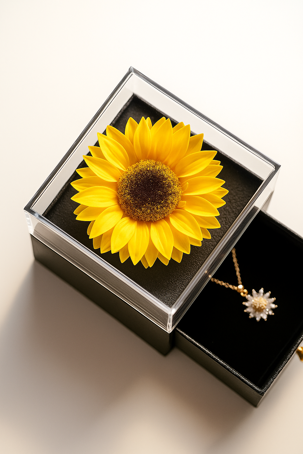 Sunny Gift Box Necklace | Gold-Plated with Cubic Zirconia 2
