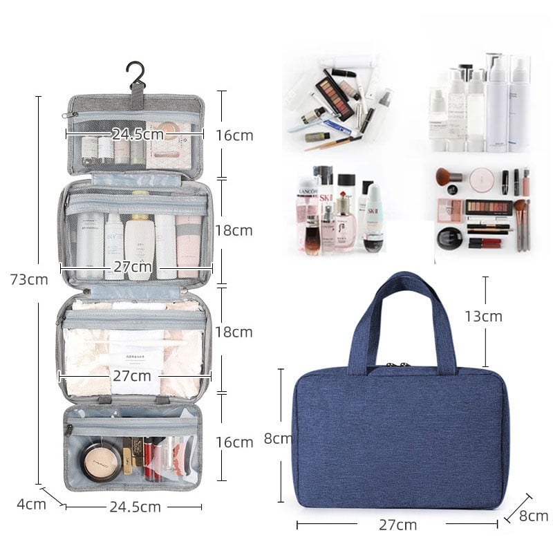 Talia Travel Toiletry Bag | Compact, Waterproof with Hanging Hook 12