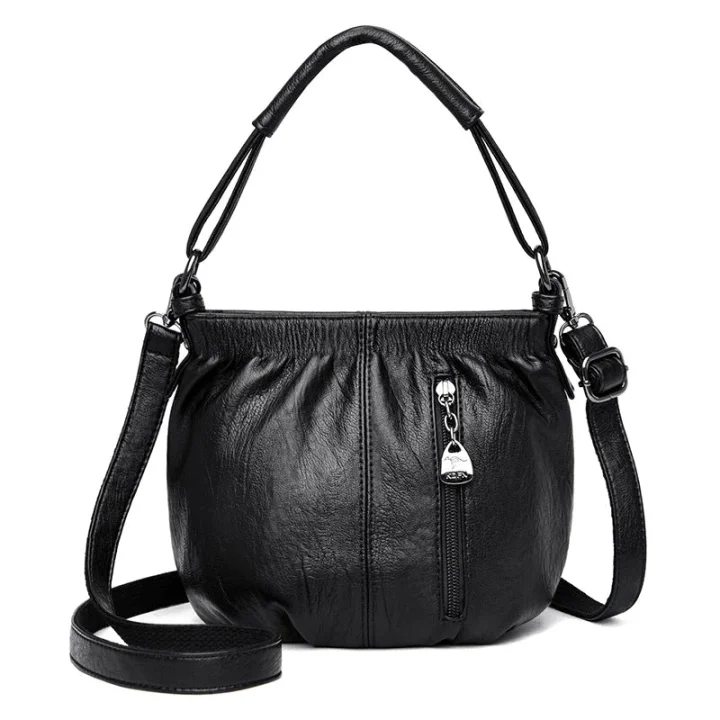 Vela Crossbody Bag | Soft PU Leather, Adjustable Strap, Three Zippered Compartments 11