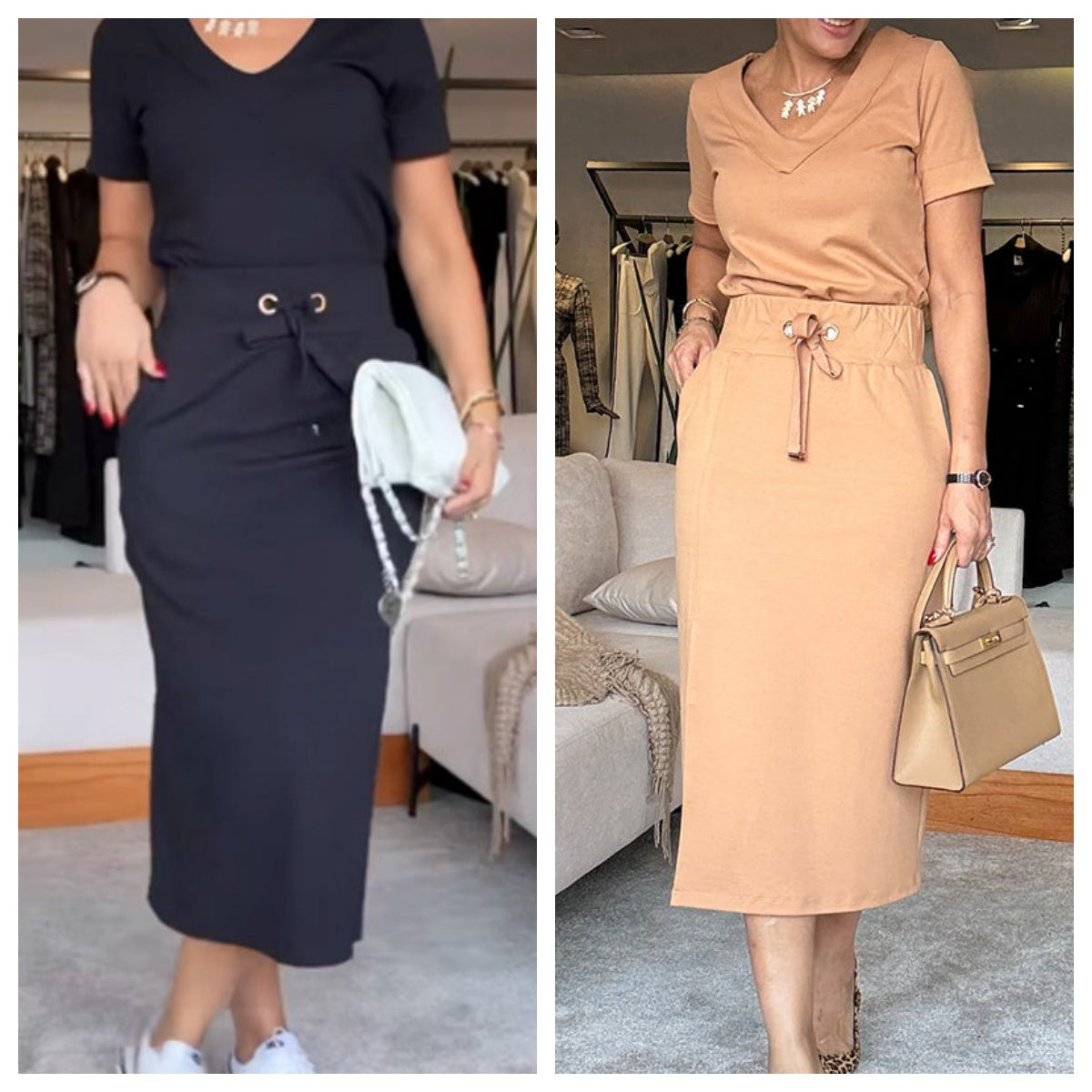 Vera V-Neck Top and Skirt Set | Stylish, Comfortable 8