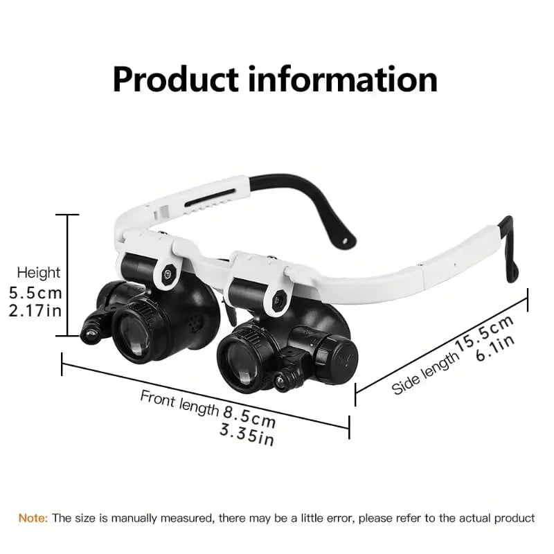 Apex Head Magnifier | Adjustable with LED Light, 3X Zoom - Hartwella