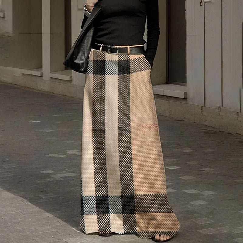 Ava Maxi Skirt | Black, A - Line, High Waist, Floor - Length - Hartwella