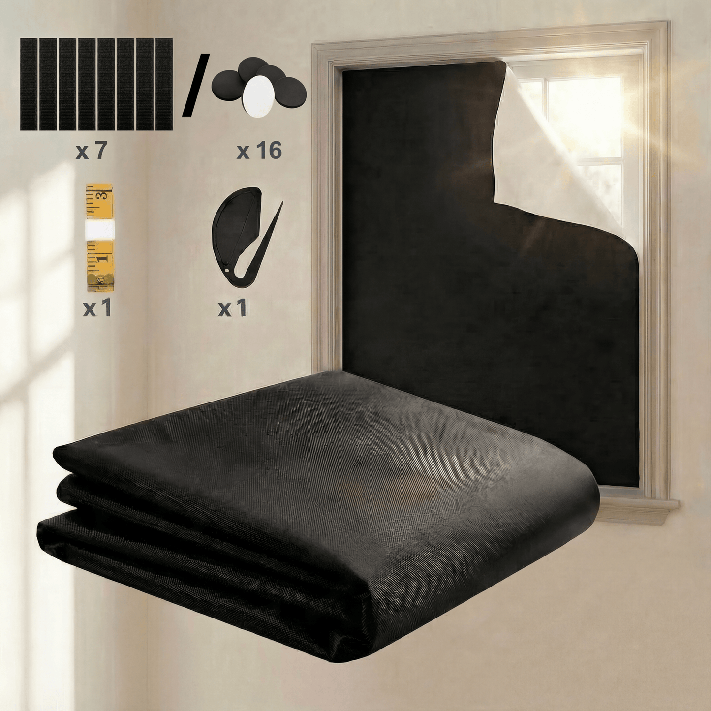 Breeze Blackout Blinds | Easy Installation, Light Blocking Room Darkening Shades for Windows - Hartwella