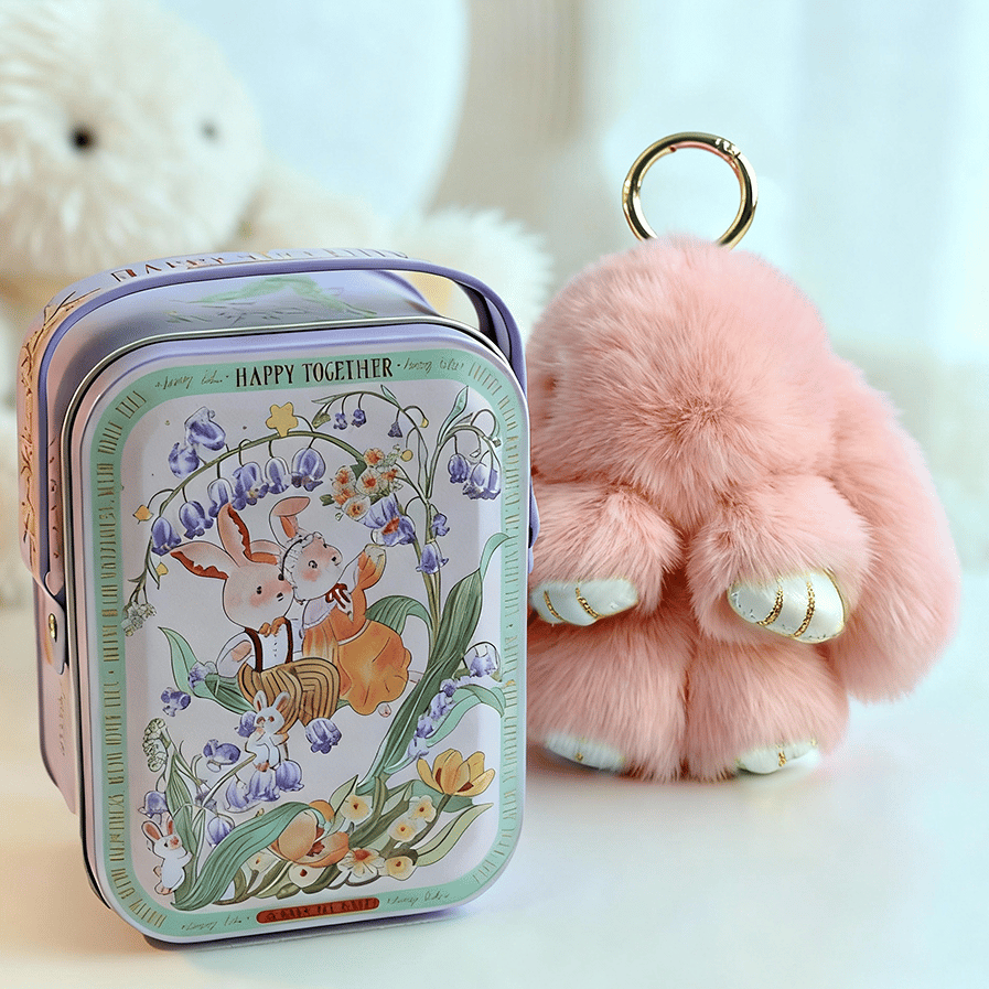 Bunny Charm Keychain | Ultra - Soft Faux Fur, Cute Design - Hartwella