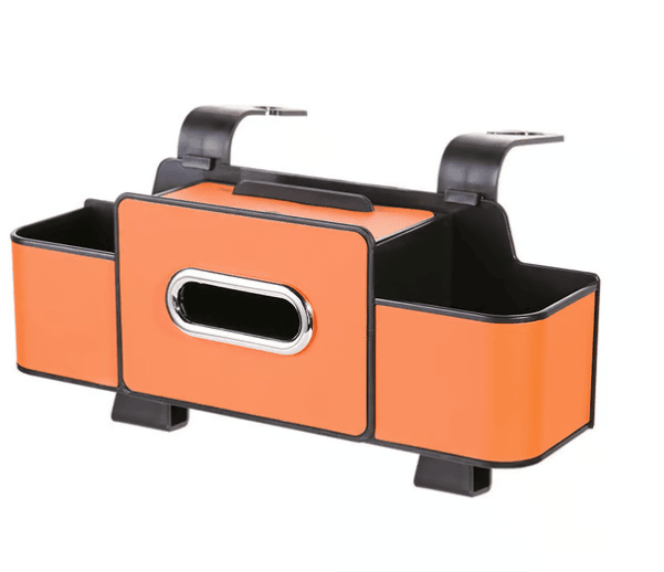 Cura Car Organizer | Waterproof Backseat Storage with Cup Holders and Tissue Box Slot - Hartwella