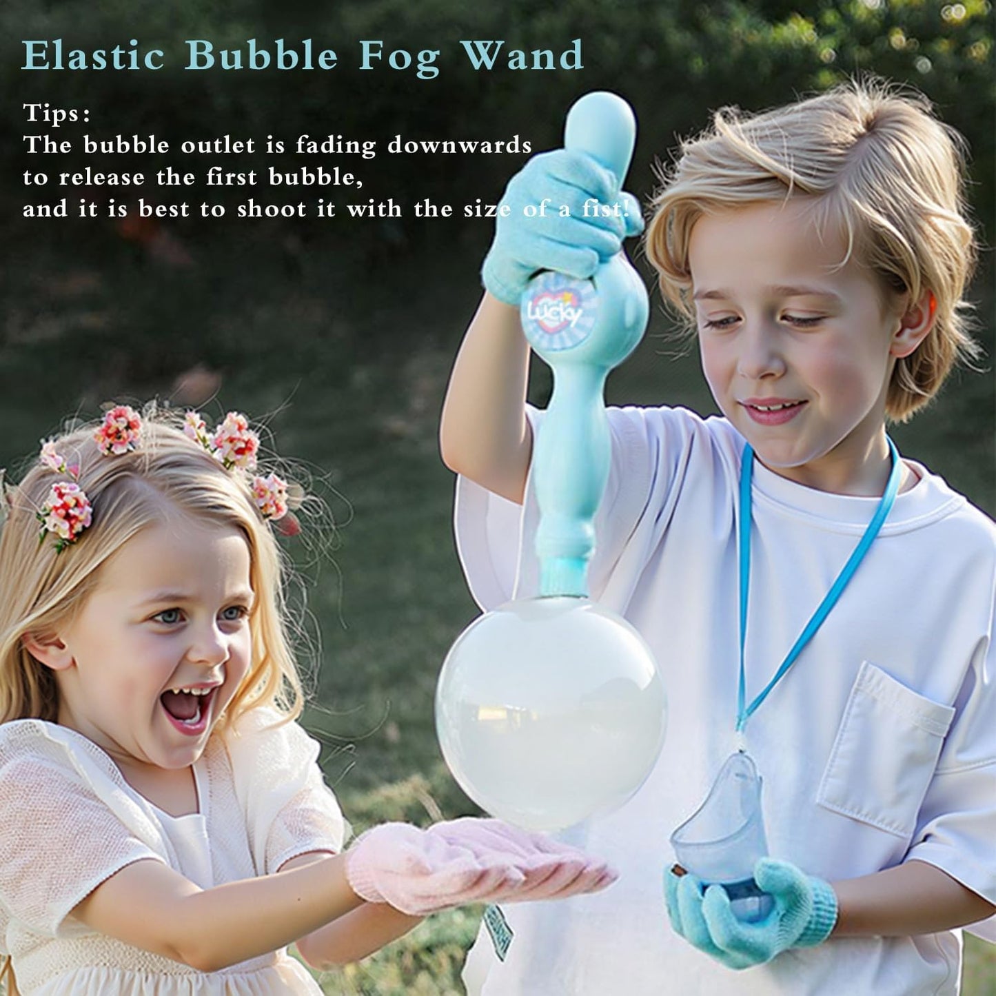 Elysian Bubble Wand | Fog - Filled Bubbles with Lights and Music - Hartwella