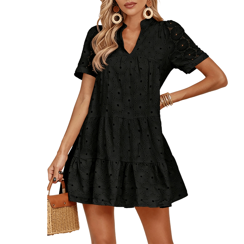 Luna Lace Dress | Lightweight, Eyelet Detailing - Hartwella