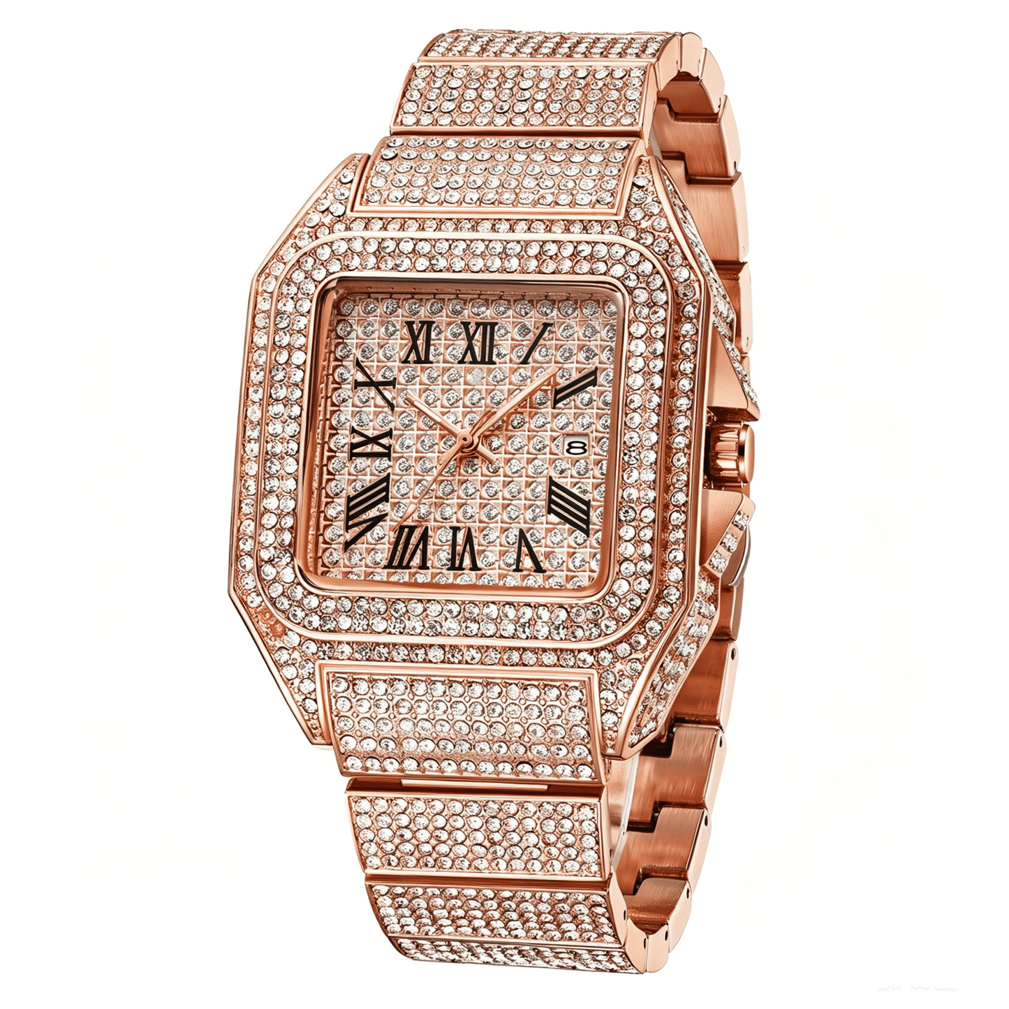 Luxe Square Watch | Rhinestone Accents - Hartwella