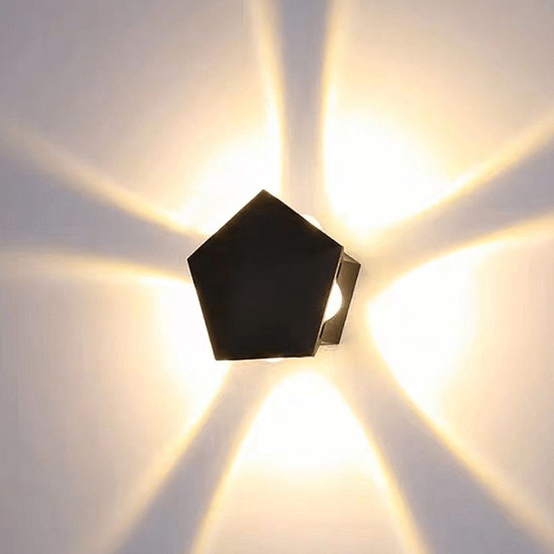 Mira LED Wall Sconce | Geometric, Weather - Resistant Outdoor Wall Light - Hartwella