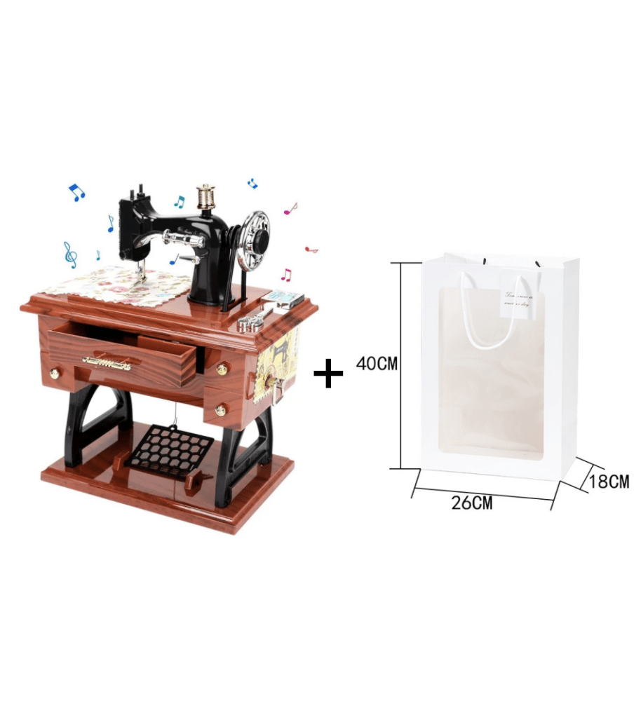 Mira Mini Sewing Machine Music Box | Retro Design, No Battery Required - Hartwella