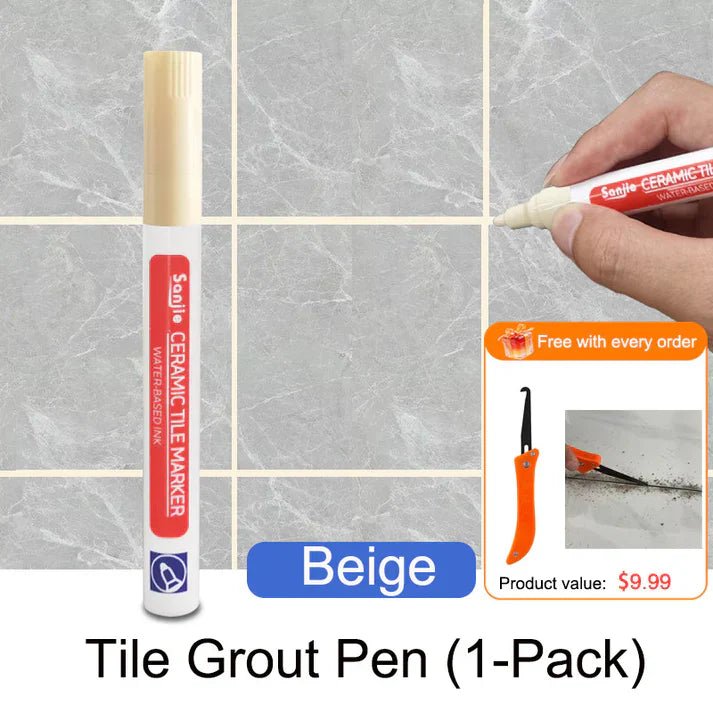 Mosaic Grout Pen | Waterproof, Mold - Resistant White Grout Marker - Hartwella