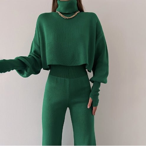 Novelle Knit Suit for Ladies | Knitted Turtleneck, Flexible and Stylish - Hartwella