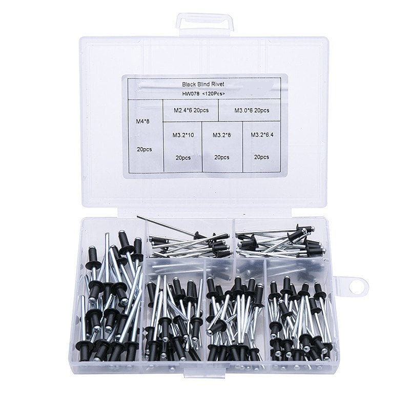 Rivet Pro Adapter Kit | Durable Alloy Steel, 120 Blind Rivets, Compatible with Electric Drills - Hartwella