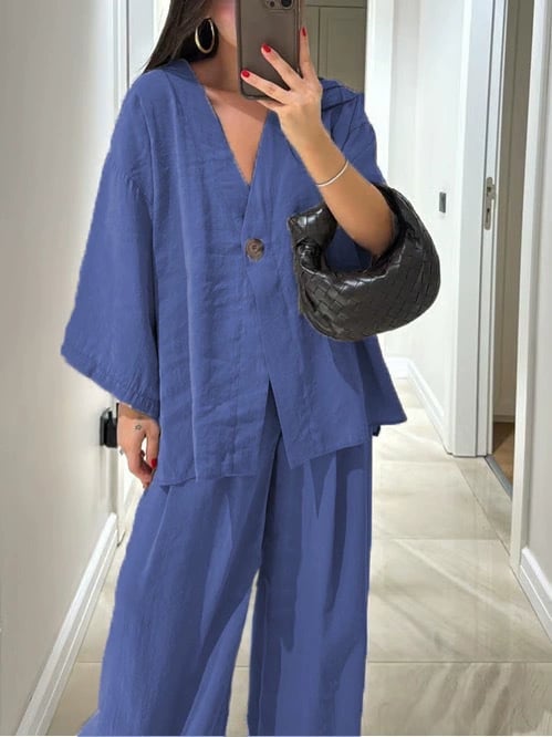 Sola Two - Piece Suit | Comfortable Linen, Versatile Style - Hartwella