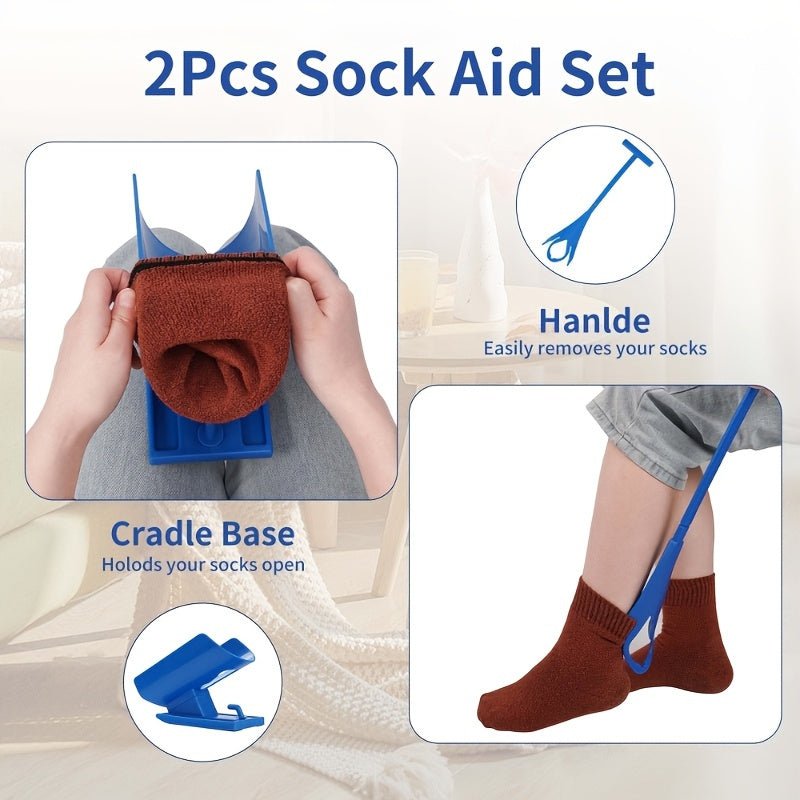 Sole Sock Aid | Easy Grip, Long Handle Sock Assistance Device - Hartwella