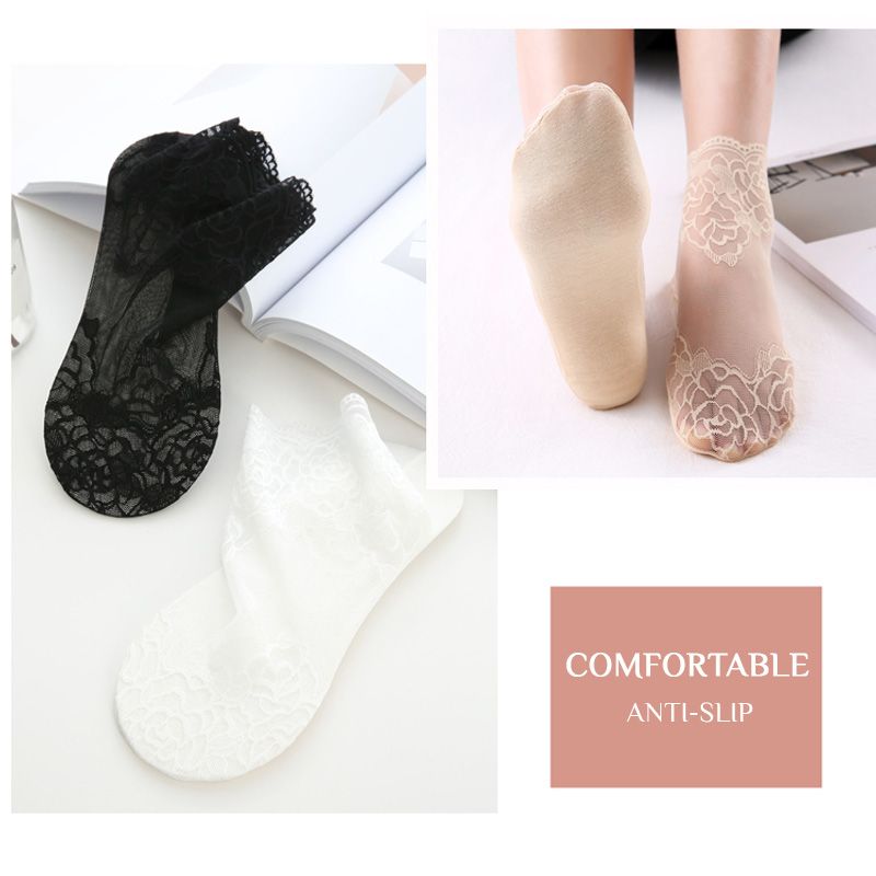 Soleil Lace Socks | Anti-Slip, Breathable - Hartwella