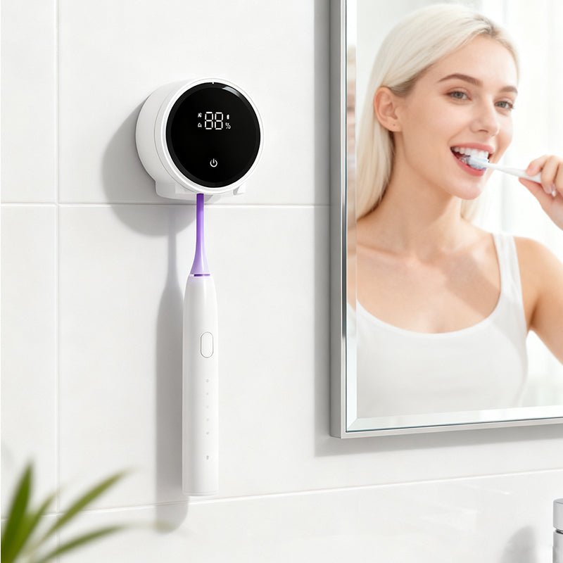 Viora UV Toothbrush Sanitizer | Wall-Mounted, Rechargeable Disinfectant Holder - Hartwella