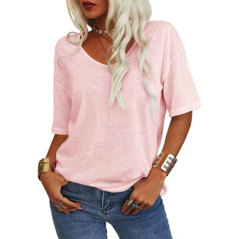 Wina V - Neck T-Shirt | Soft Cotton Blend, Casual Fit for Men - Hartwella