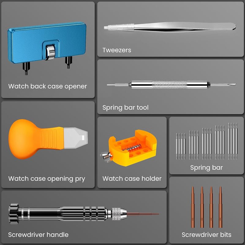 WristFix Watch Repair Kit | Precision Stainless Steel Tools for Battery Replacement and Band Adjustments - Hartwella