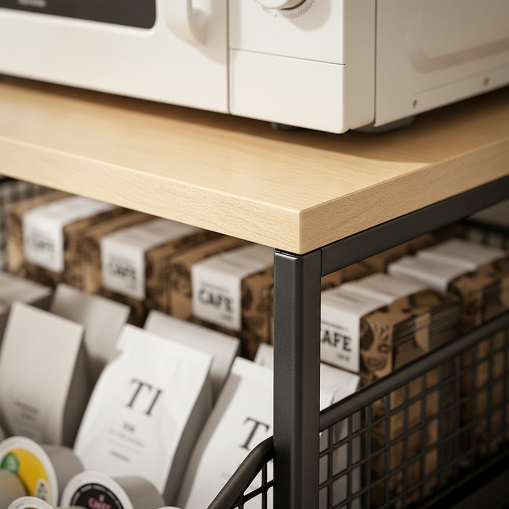 Kova™ 2-Tier Microwave Stand With Slide-Out Drawer