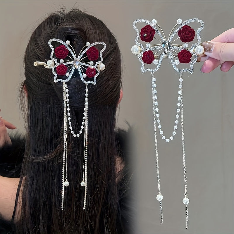 Bella Butterfly Hairpin | Rhinestone Elegance 0
