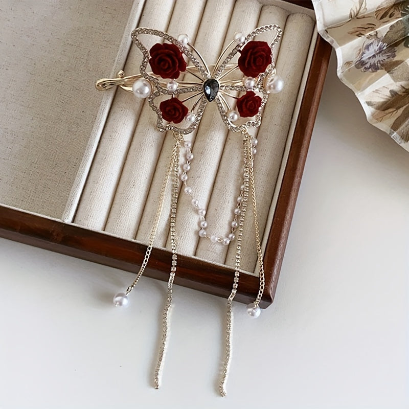 Bella Butterfly Hairpin | Rhinestone Elegance 1
