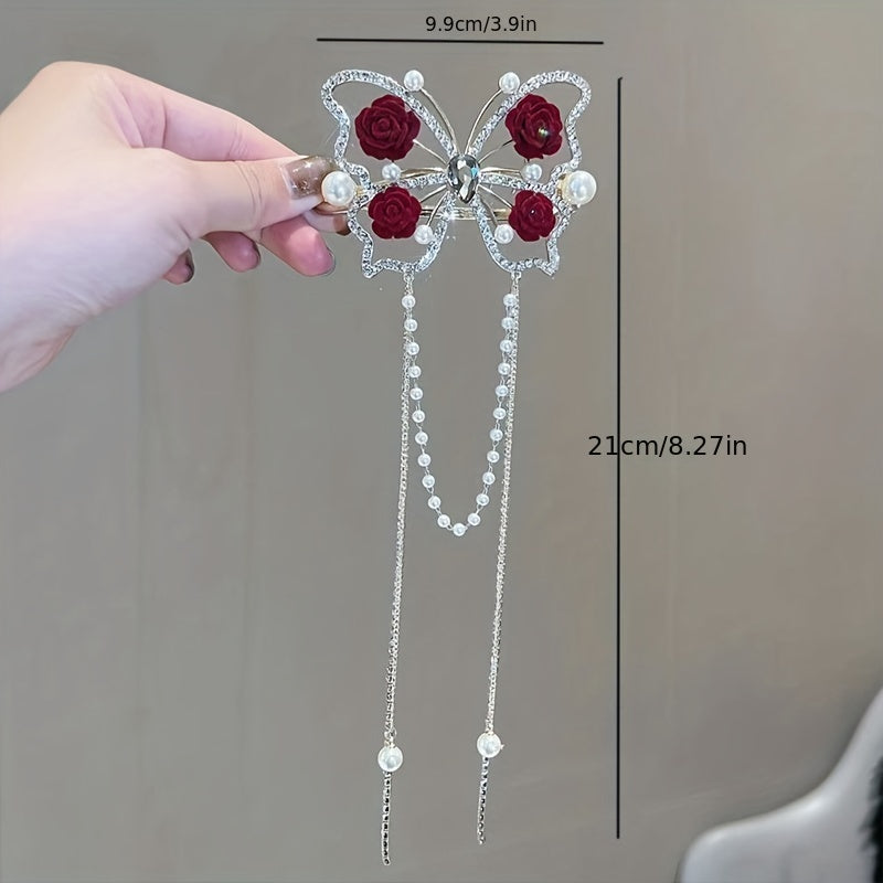 Bella Butterfly Hairpin | Rhinestone Elegance 3