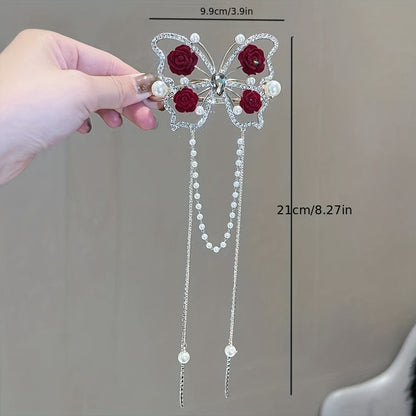 Bella Butterfly Hairpin | Rhinestone Elegance 3