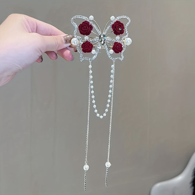 Bella Butterfly Hairpin | Rhinestone Elegance 6