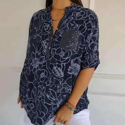 Bella Floral Shirt | V-Neck, Soft Fabric 6