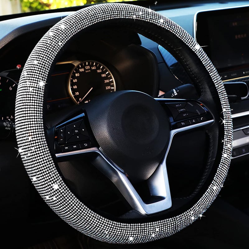 Bling Crystal Steering Wheel Cover | Rhinestone Design, Anti-Slip, Comfortable Fit 0