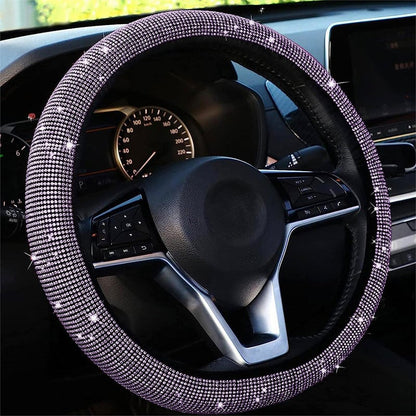 Bling Crystal Steering Wheel Cover | Rhinestone Design, Anti-Slip, Comfortable Fit 13