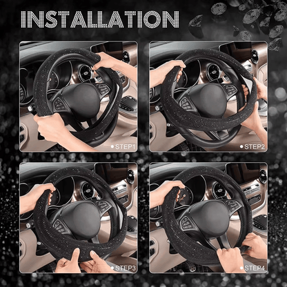 Bling Crystal Steering Wheel Cover | Rhinestone Design, Anti-Slip, Comfortable Fit 4