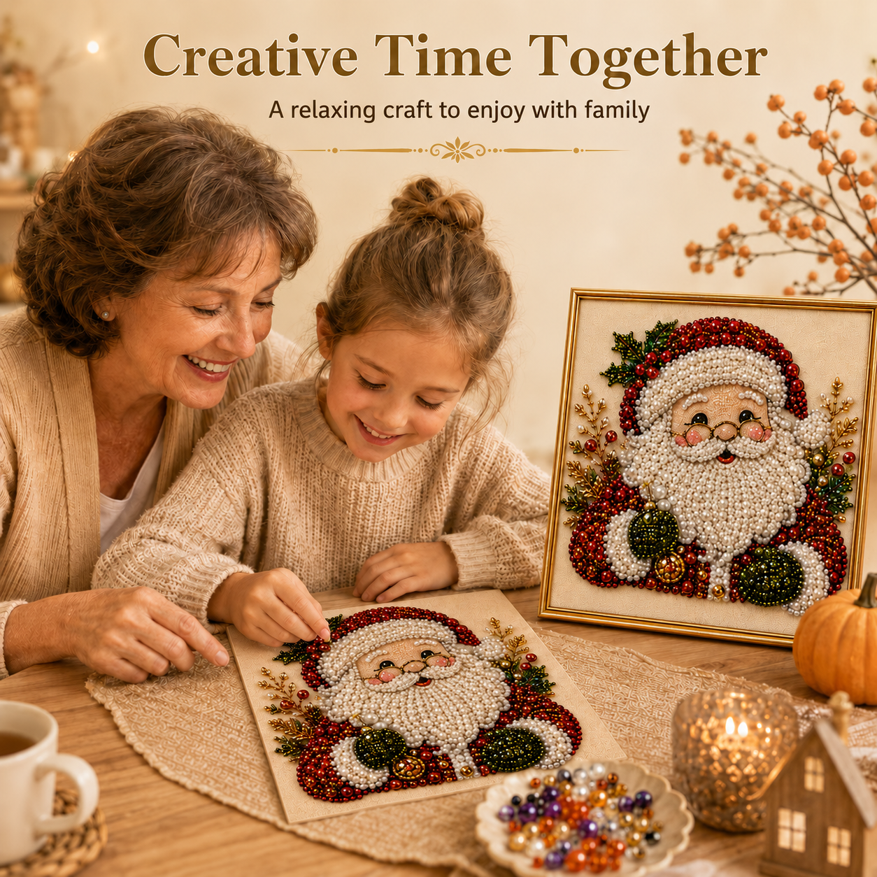 Blynn Pearl Diamond Art Kit | Christmas DIY, Beginner-Friendly, 20x20cm 4