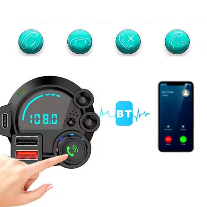 Breeze Bluetooth FM Transmitter for Car | Dual USB Fast Charging, Enhanced Bass Sound 5