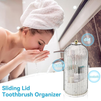 BristleWall Toothbrush Holder | Wall-Mounted, Dustproof with Cover 1