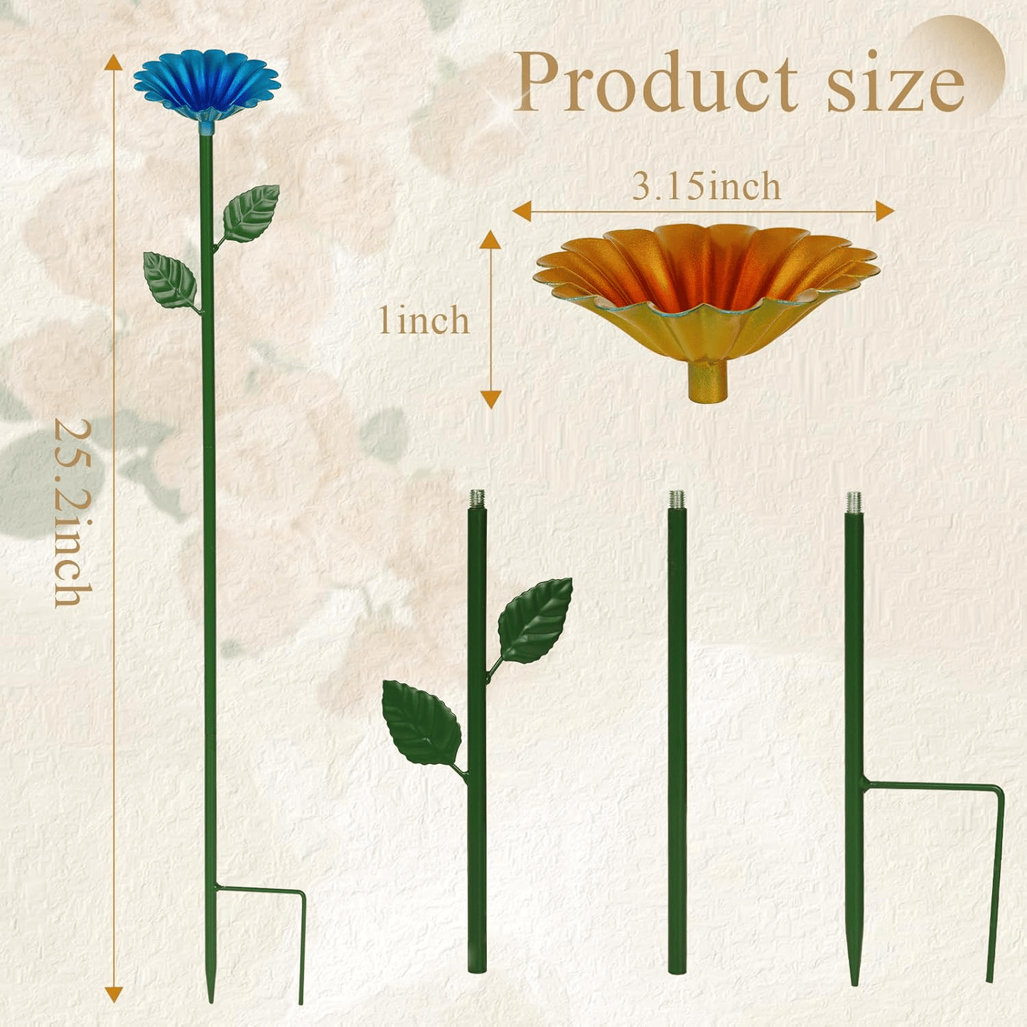 Buzzy Flower Feeder | Metal Bee and Butterfly Water Station 2