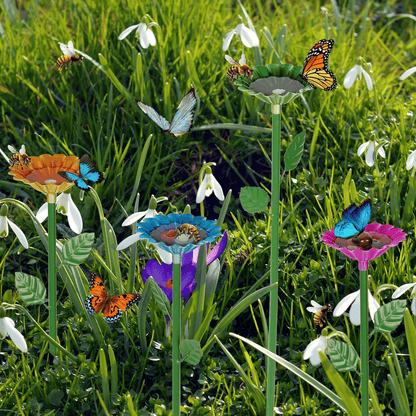 Buzzy Flower Feeder | Metal Bee and Butterfly Water Station 7