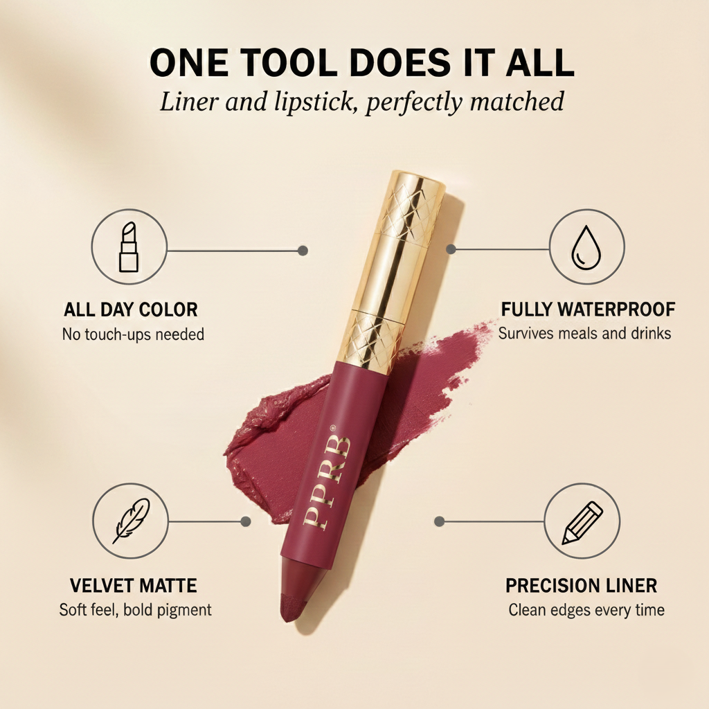 Carmelle Lip Duo | Waterproof Matte Lipstick & Lip Liner 2