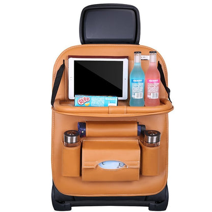 Caro Back Seat Organizer | Waterproof Leather, Foldable Table 10