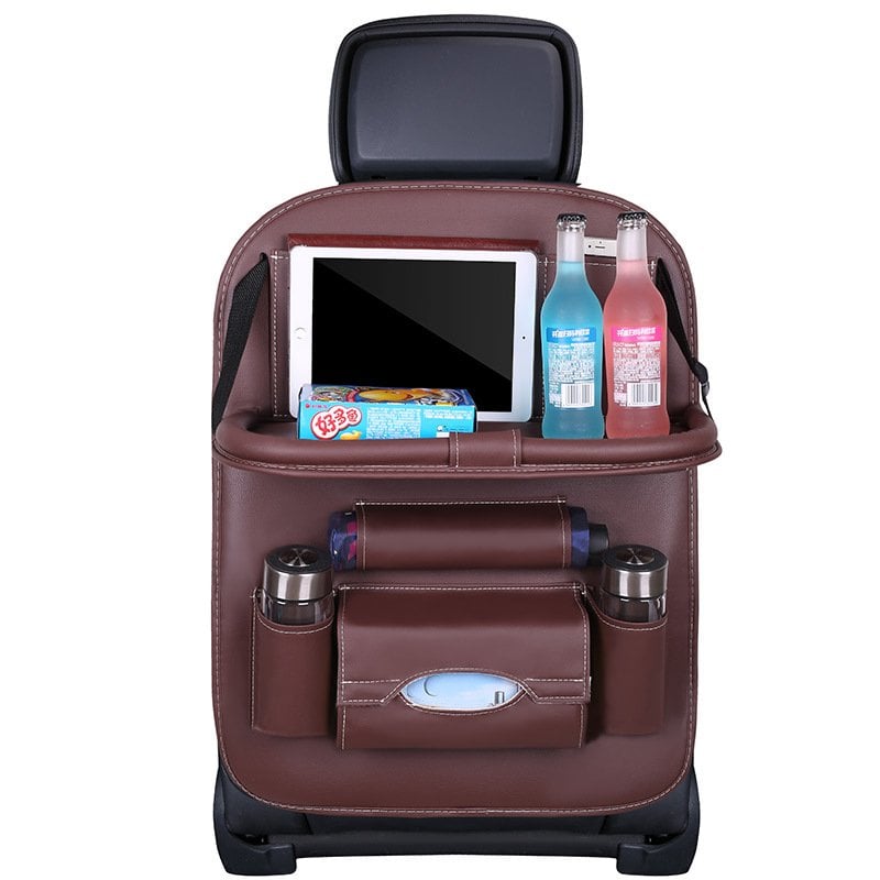 Caro Back Seat Organizer | Waterproof Leather, Foldable Table 13