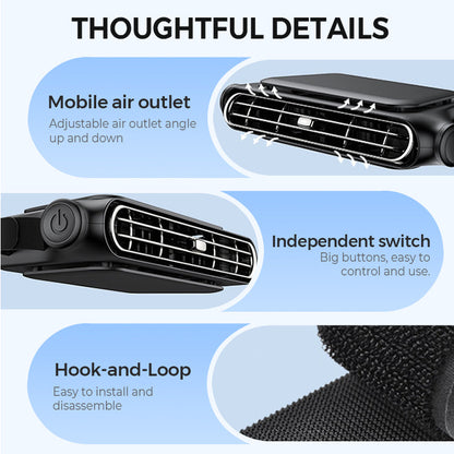 Caro Car Seat Fan | Dual-Turbine, USB Rechargeable, Adjustable Airflow 5