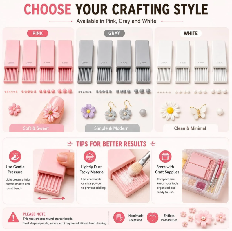 Cleo Clay Ball Maker Set | 3D Printed, Four Precision Sizes for Pottery and Polymer Clay Tools 4