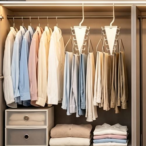 Cleo Closet Organizer | V-Shaped, Durable ABS with Double-Sided Hooks 0