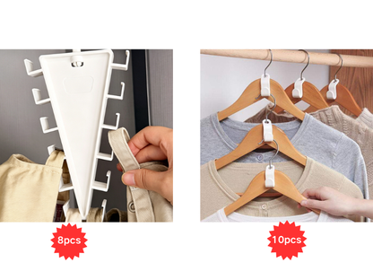 Cleo Closet Organizer | V-Shaped, Durable ABS with Double-Sided Hooks 8