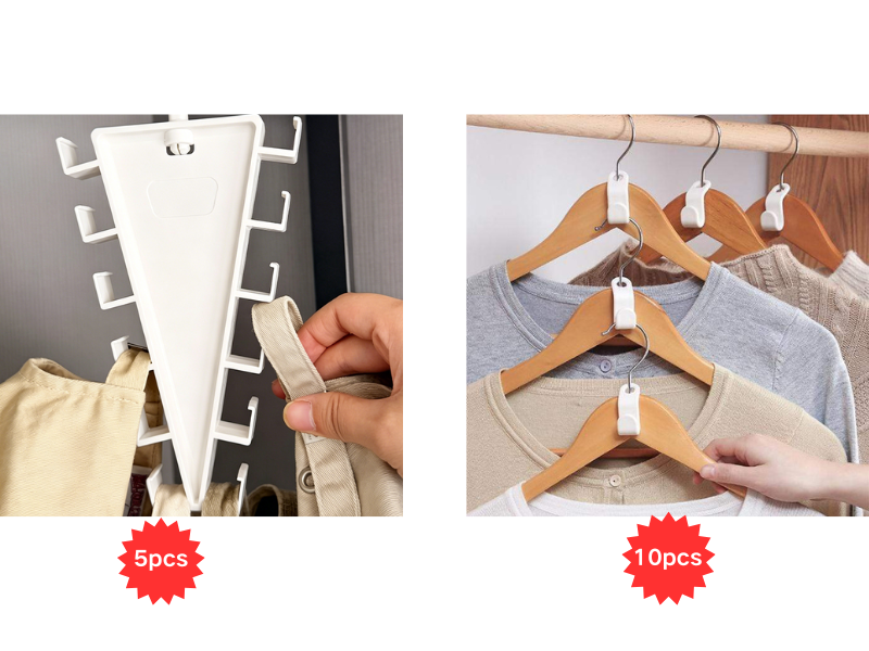 Cleo Closet Organizer | V-Shaped, Durable ABS with Double-Sided Hooks 9
